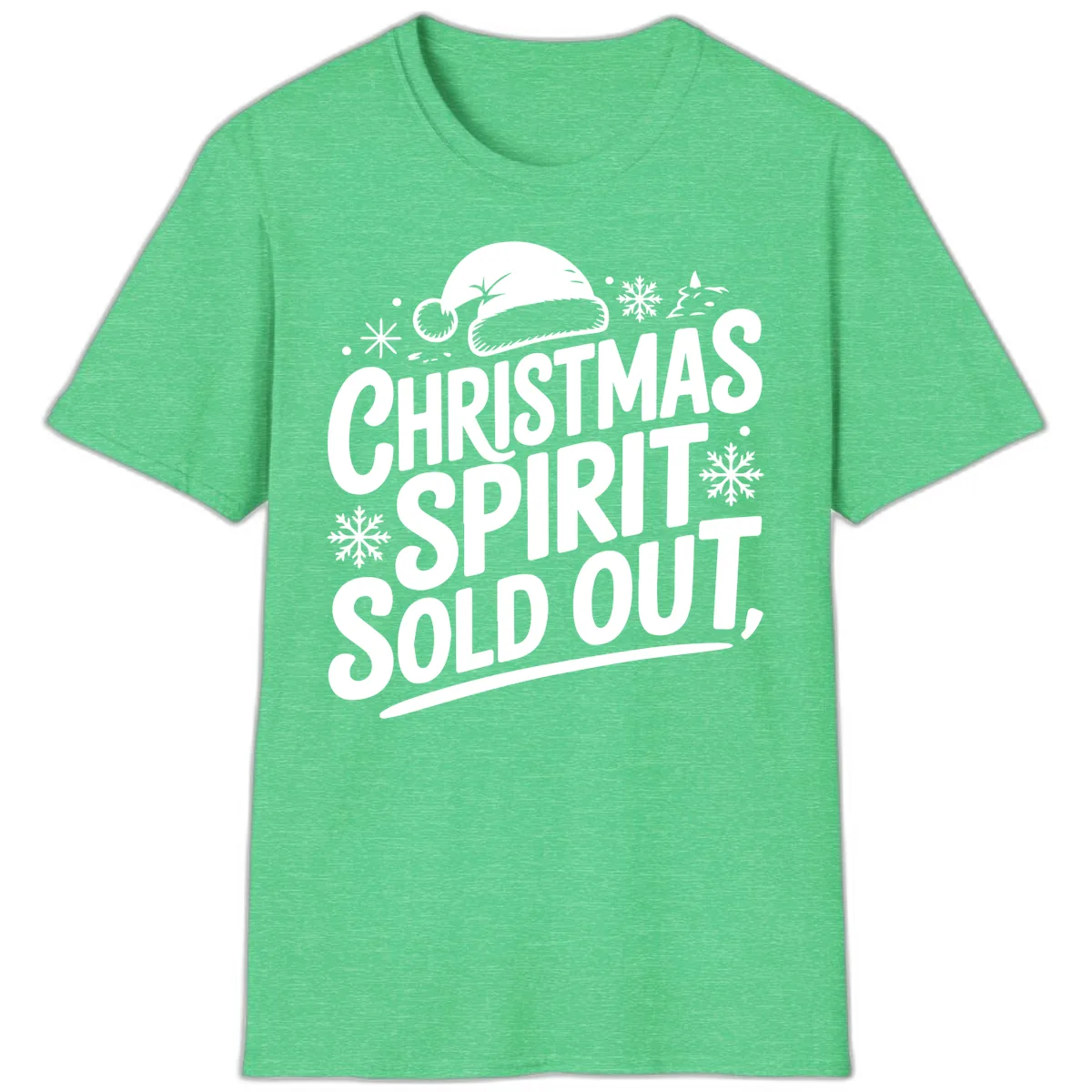 Christmas Spirit Sold Out T-Shirt in Heather Irish Green