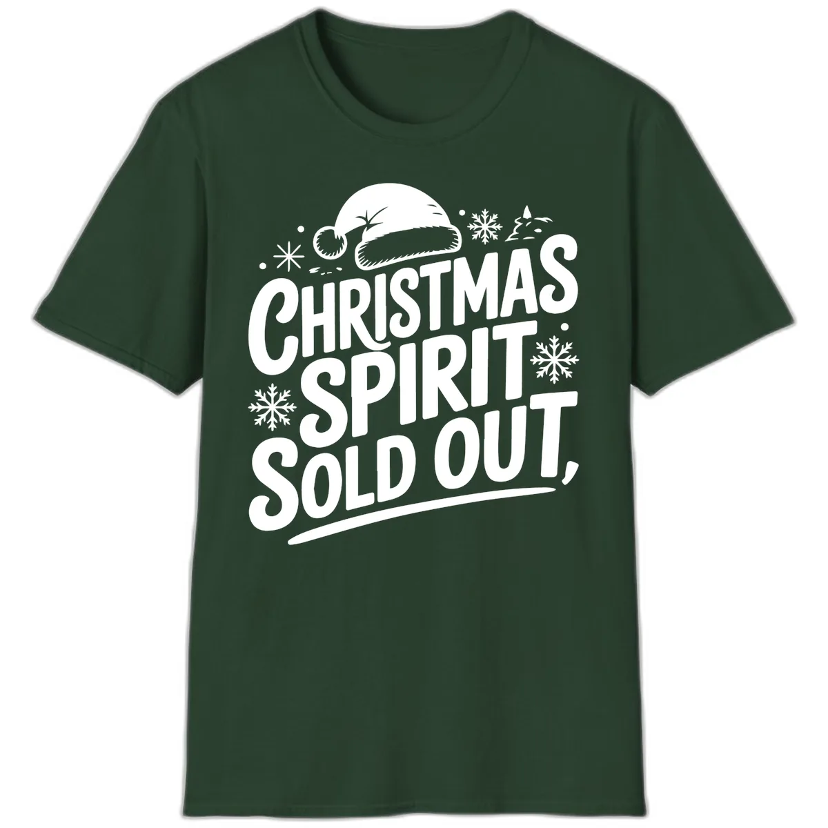 Christmas Spirit Sold Out T-Shirt in Forest Green