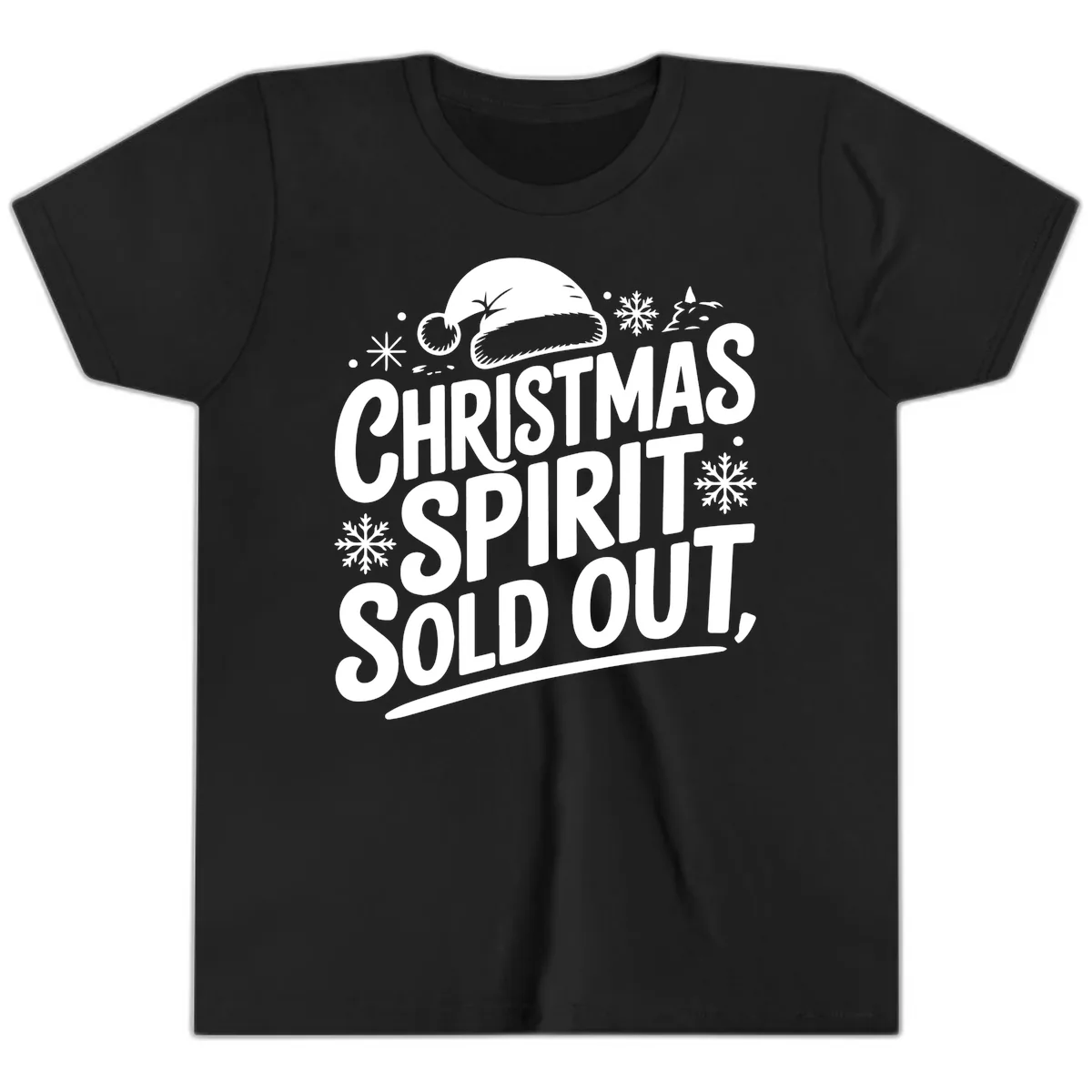 Christmas Spirit Sold Out Youth T-Shirt in Black