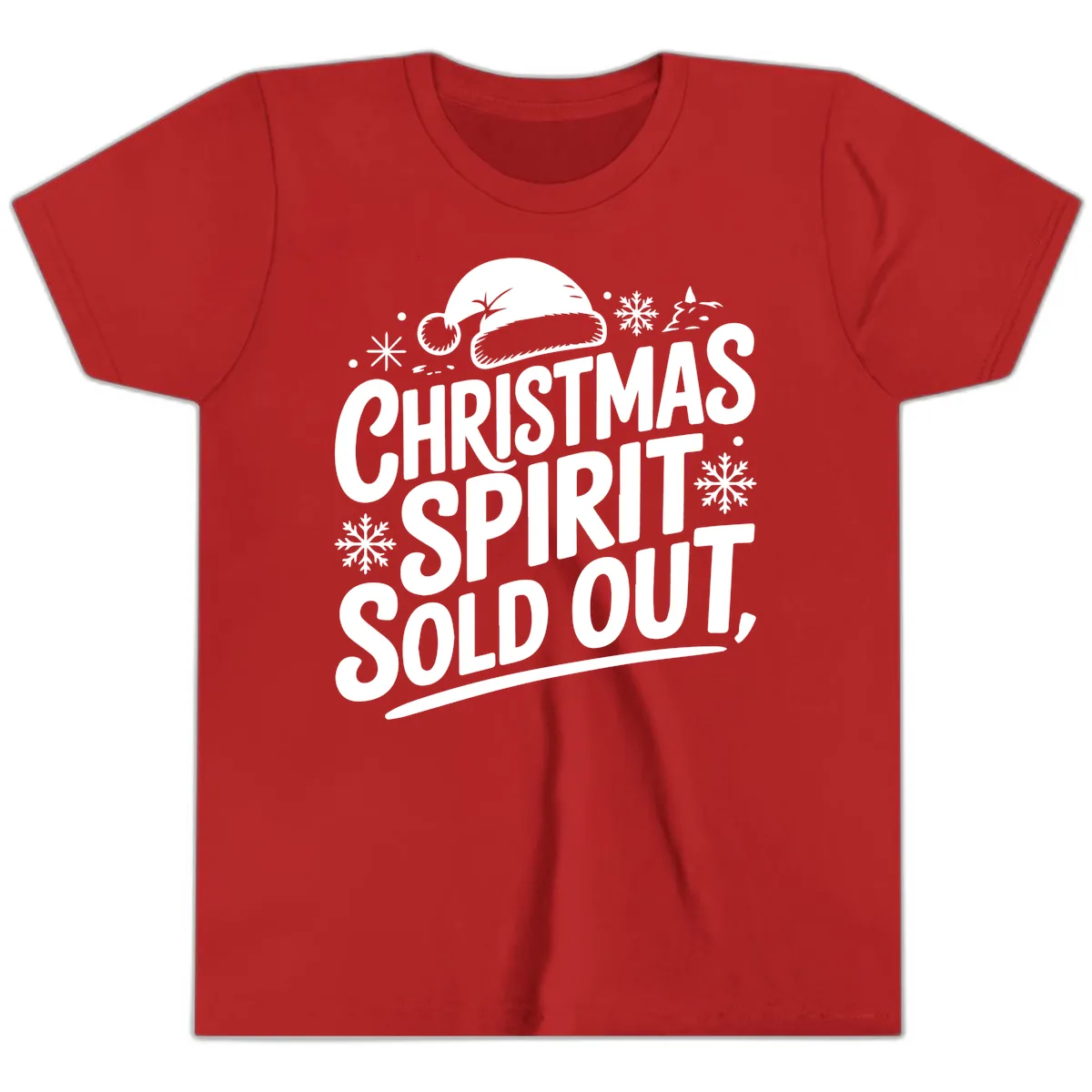 Christmas Spirit Sold Out Youth T-Shirt in Red