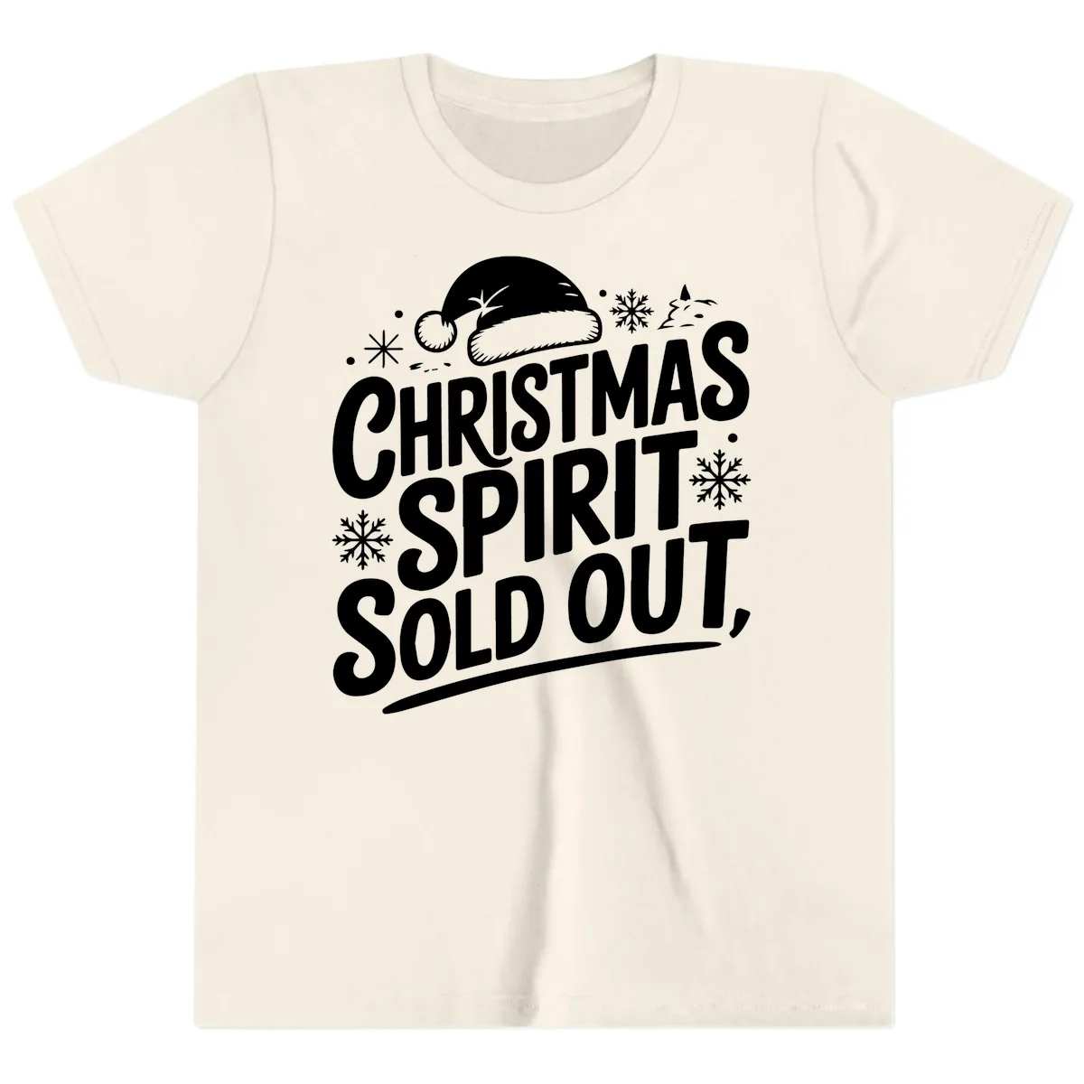 Christmas Spirit Sold Out Youth T-Shirt in Natural