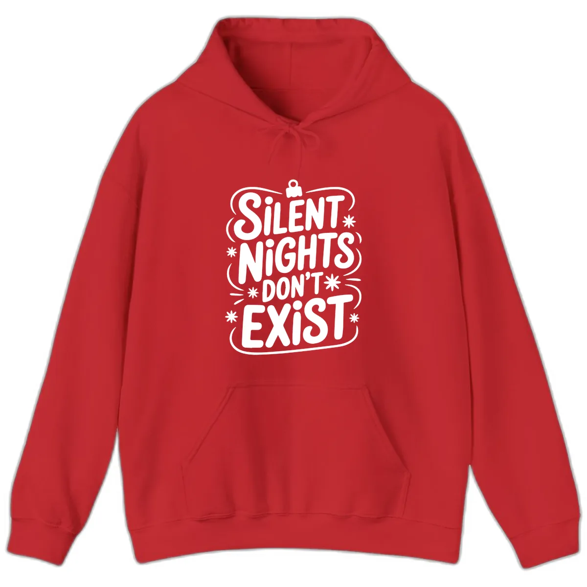 Silent Nights Exist Typography Hoodie in Red