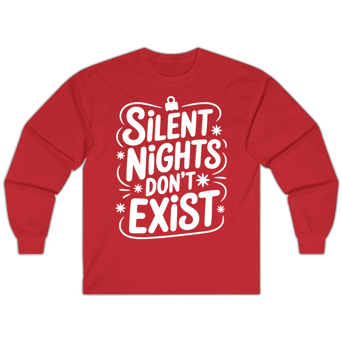 Silent Nights Exist Typography Long Sleeve in Red