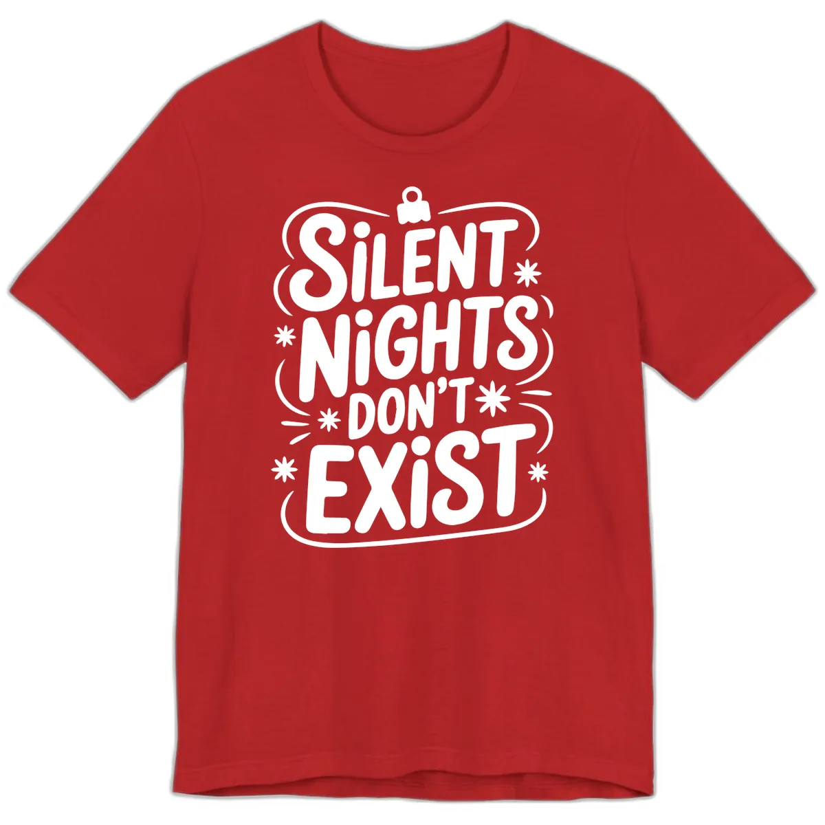 Silent Nights Exist Typography Premium T-Shirt in Red