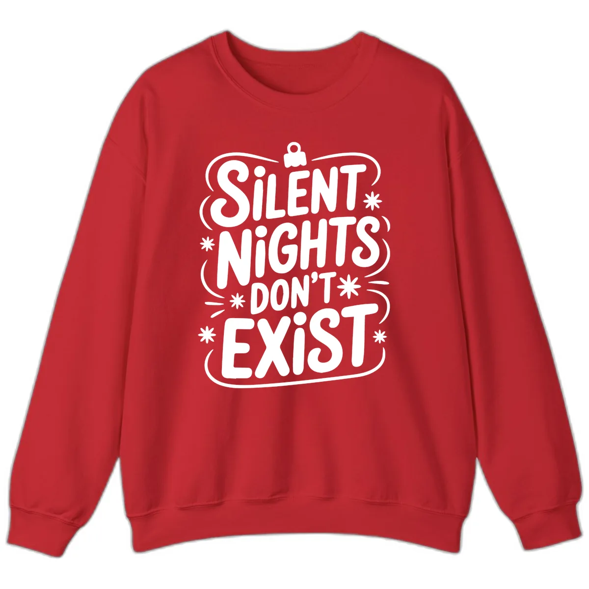 Silent Nights Exist Typography Sweatshirt in Red