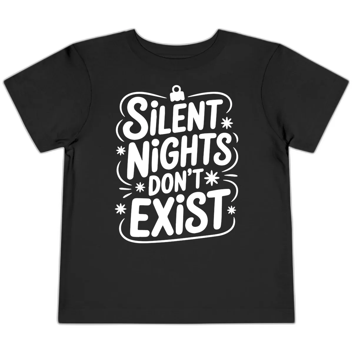 Silent Nights Exist Typography Toddler T-Shirt in Black