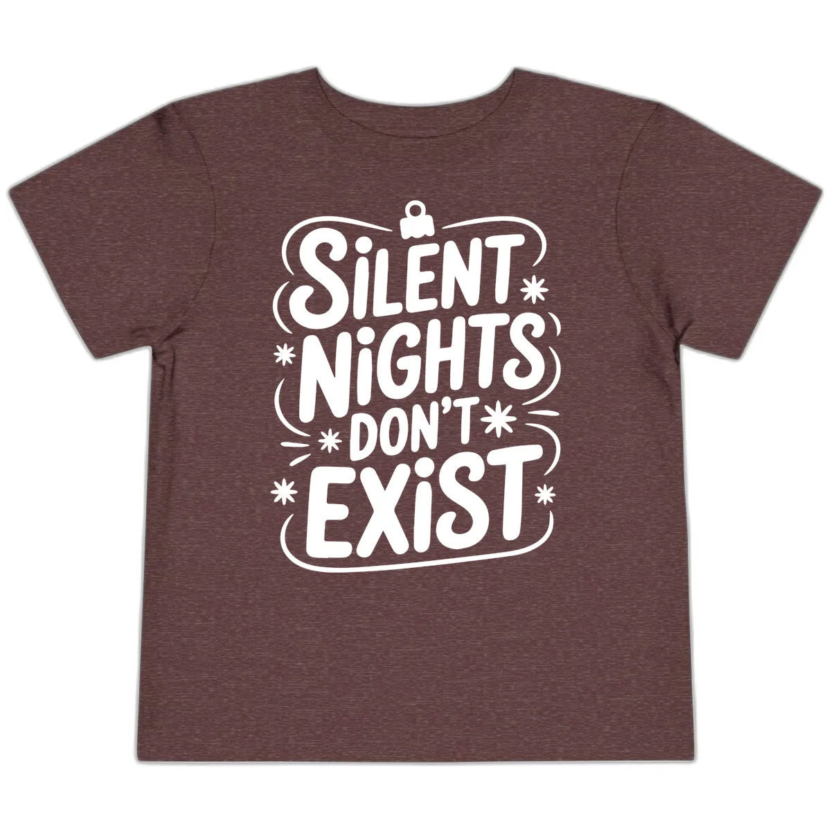 Silent Nights Exist Typography Toddler T-Shirt in Heather Maroon