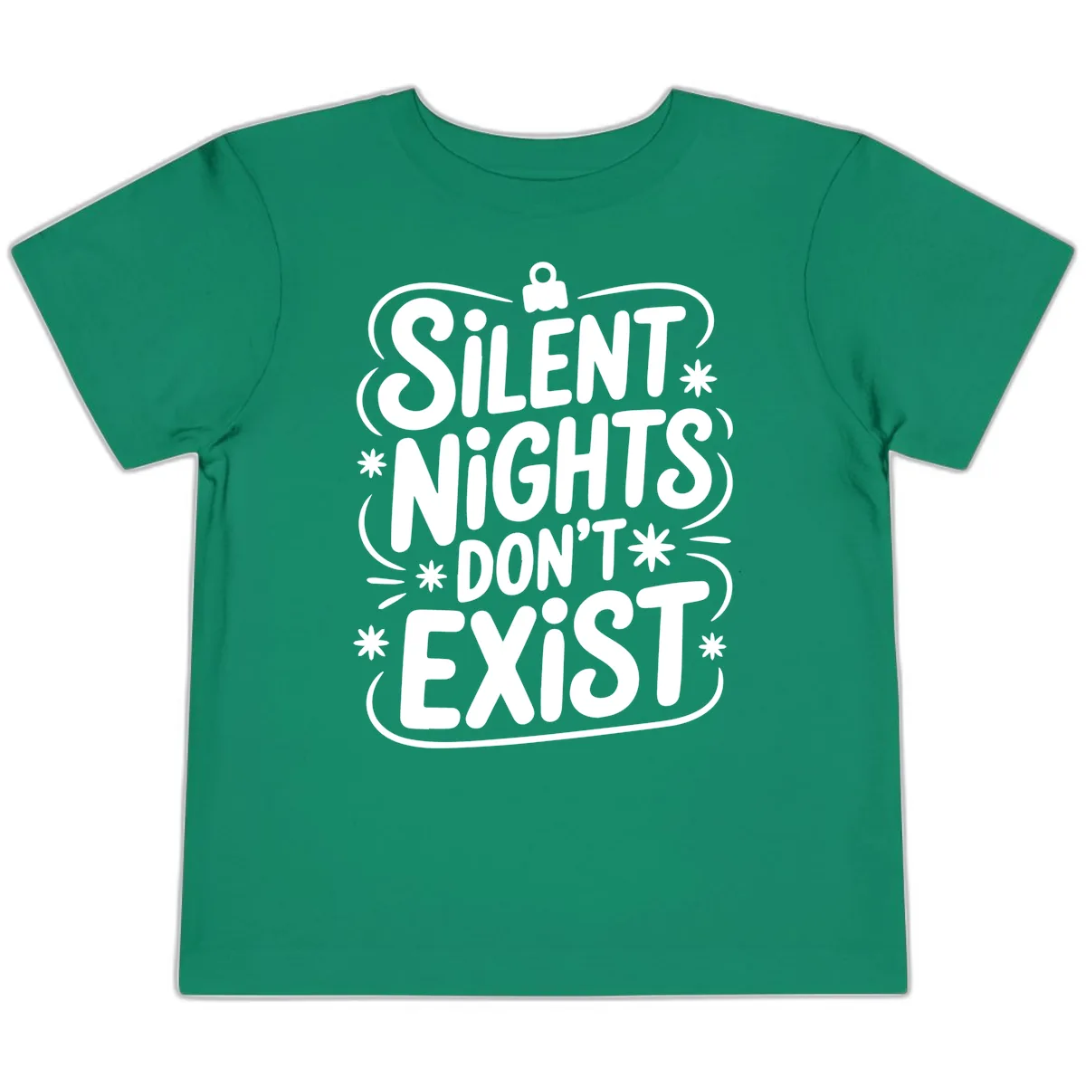 Silent Nights Exist Typography Toddler T-Shirt in Kelly
