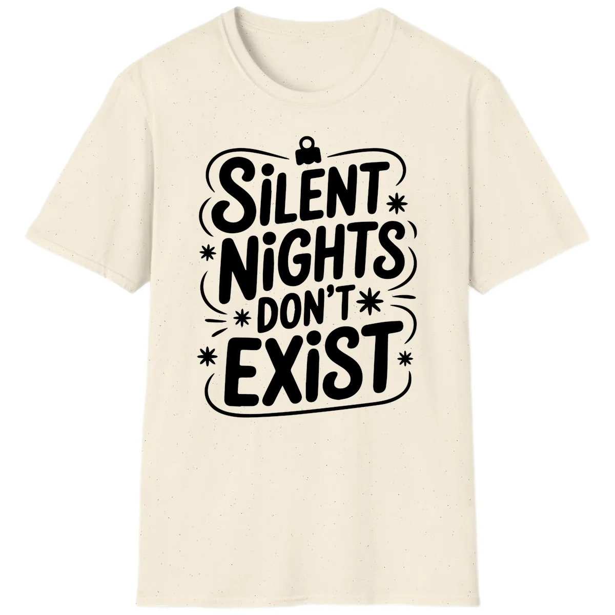 Silent Nights Exist Typography T-Shirt in Natural