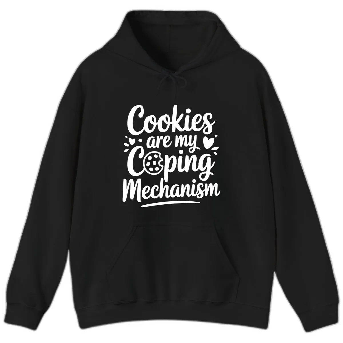 Cookies Are My Coping Mechanism Hoodie in Black