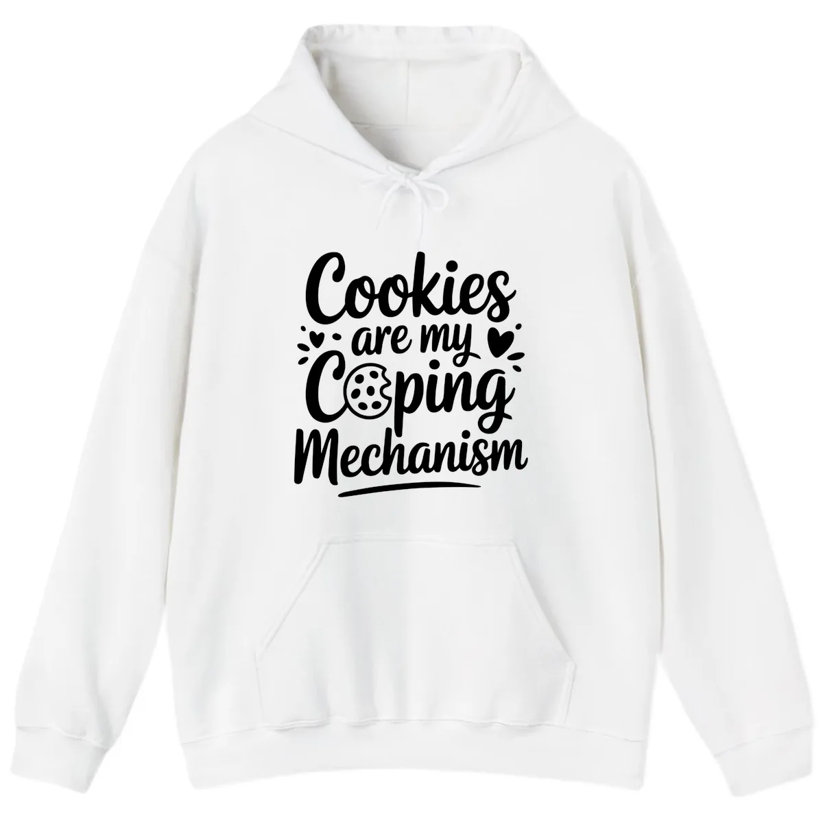 Cookies Are My Coping Mechanism Hoodie in White