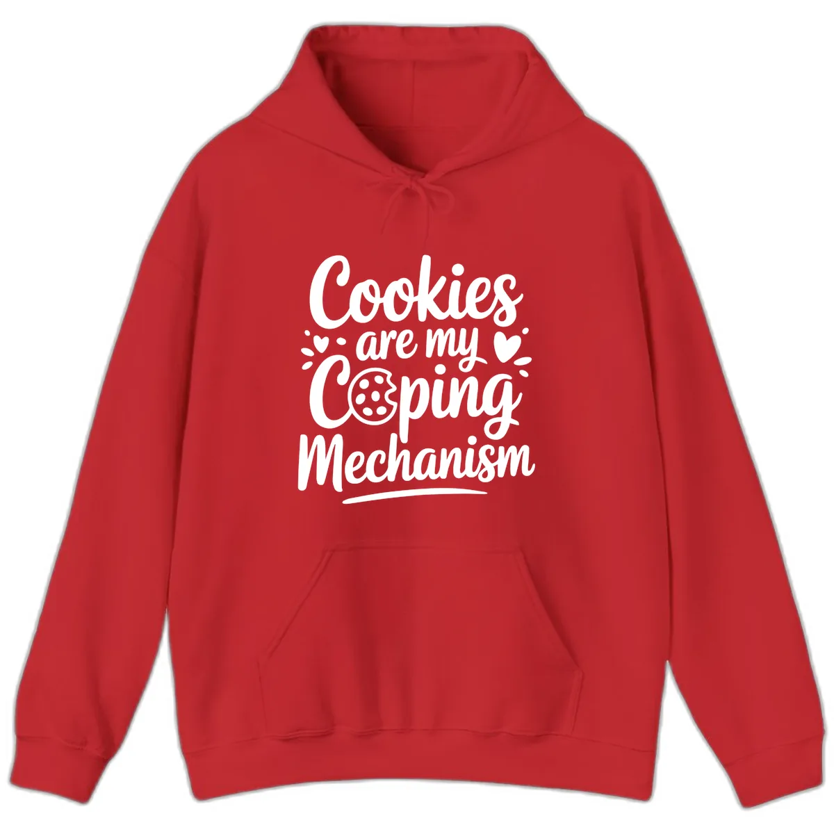 Cookies Are My Coping Mechanism Hoodie in Red