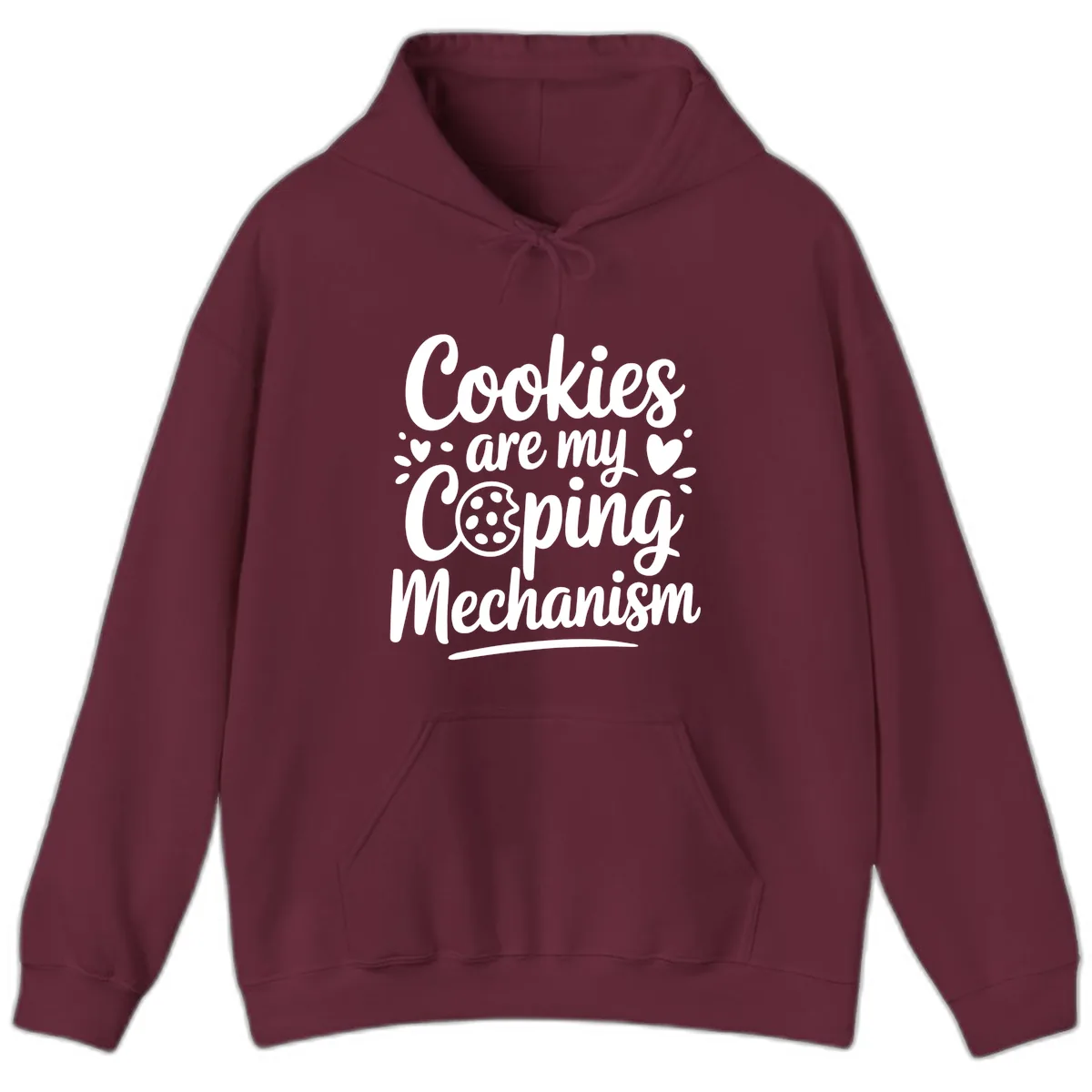 Cookies Are My Coping Mechanism Hoodie in Maroon