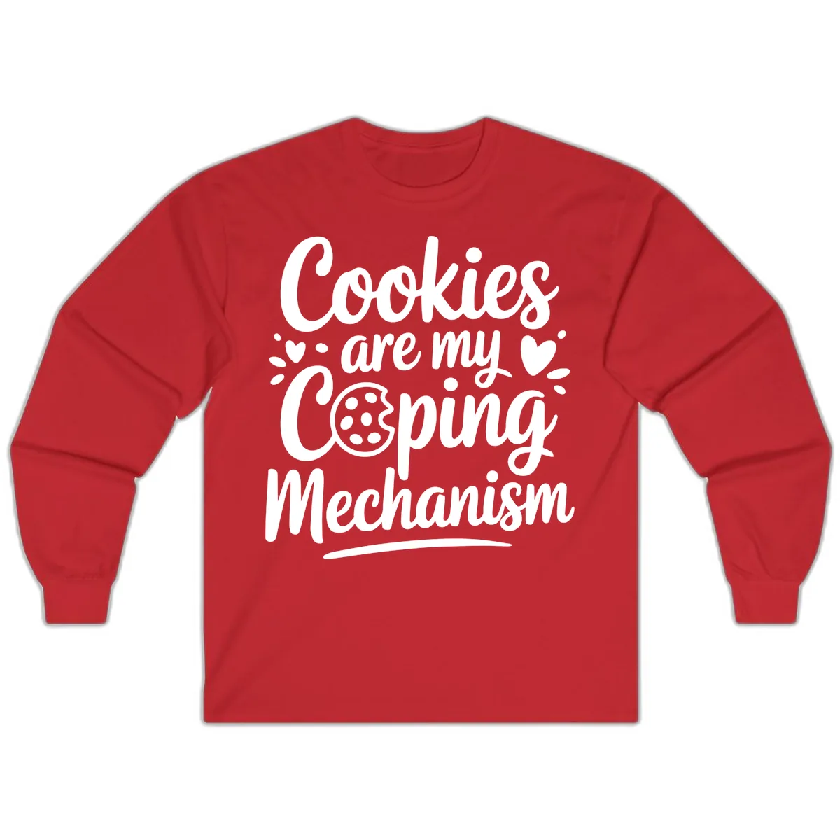 Cookies Are My Coping Mechanism Long Sleeve in Red