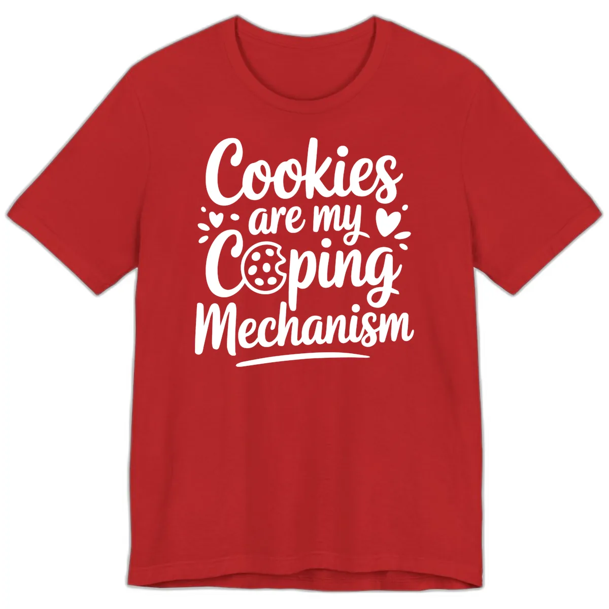 Cookies Are My Coping Mechanism Premium T-Shirt in Red