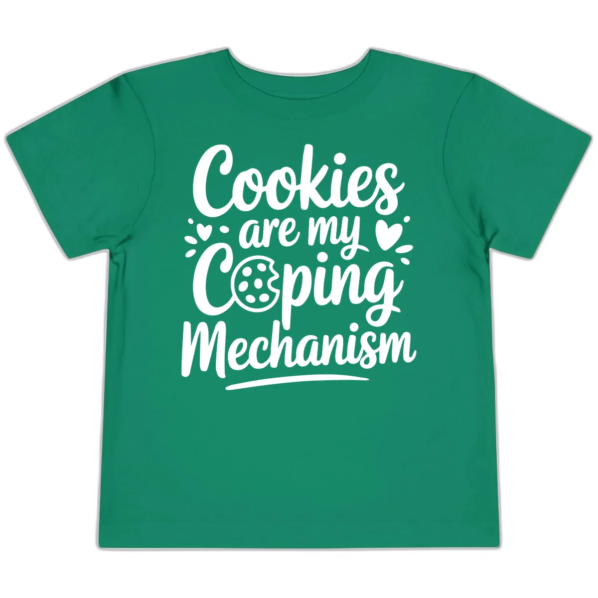 Cookies Are My Coping Mechanism Toddler T-Shirt in Kelly