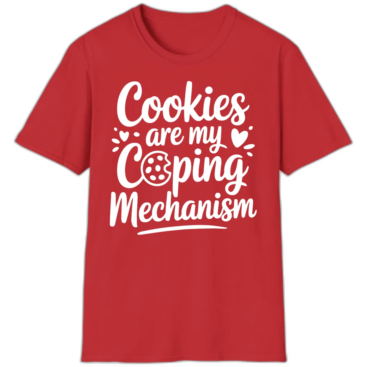 Cookies Are My Coping Mechanism T-Shirt in Red