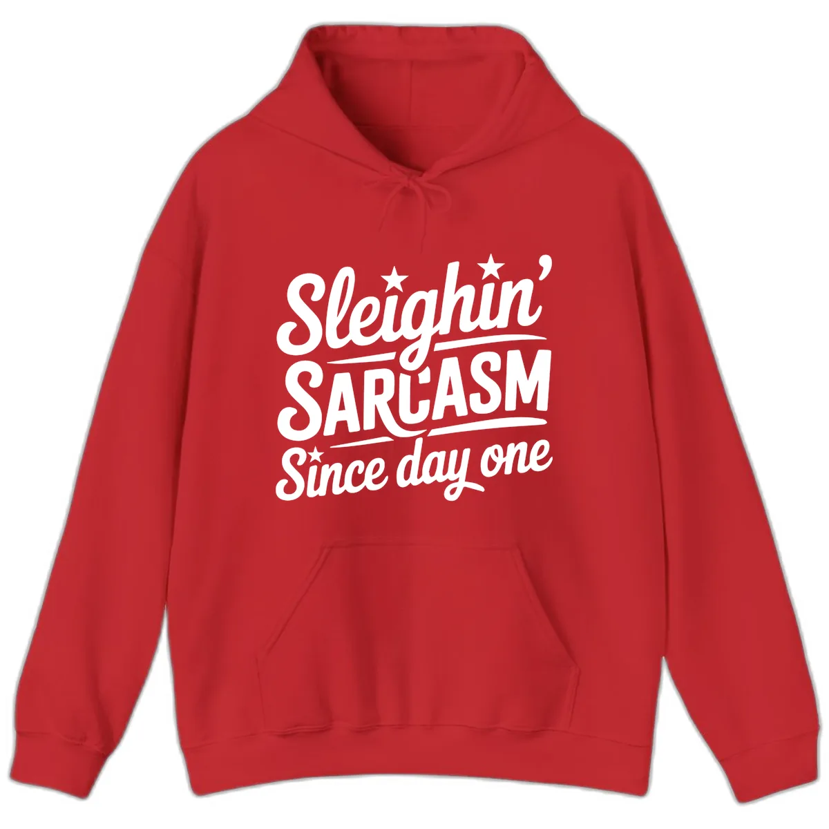 Sarcasm Since Day One Design Hoodie in Red