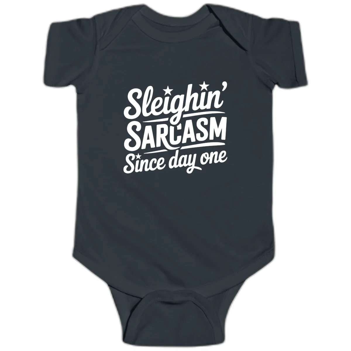 Sarcasm Since Day One Design Baby Onesie in Black