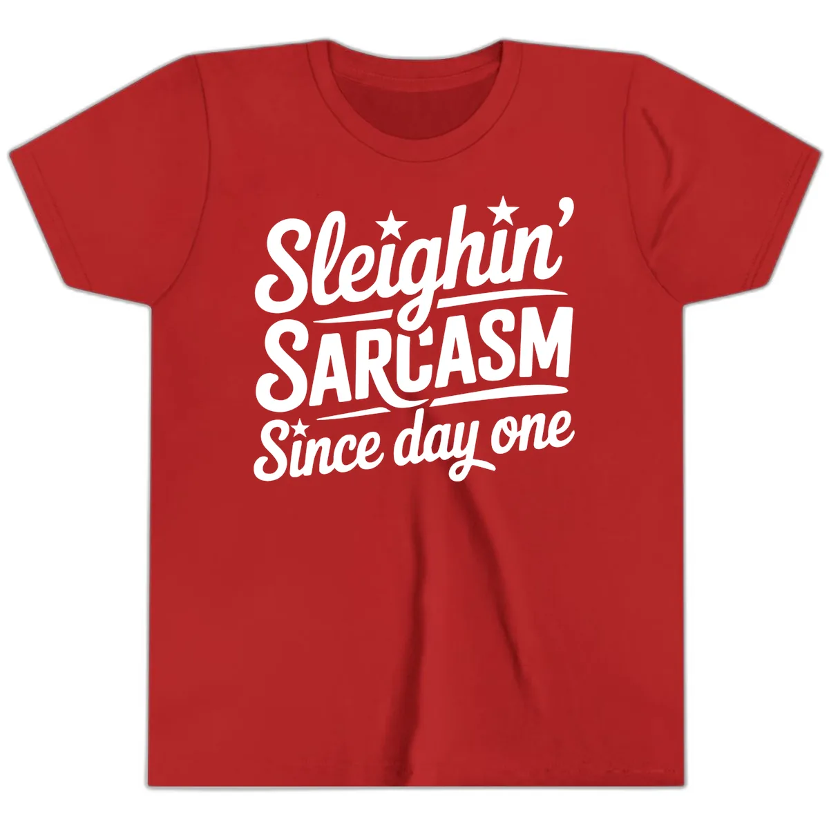 Sarcasm Since Day One Design Youth T-Shirt in Red