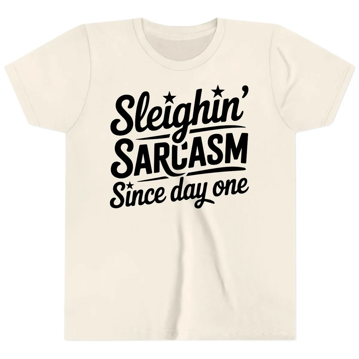 Sarcasm Since Day One Design Youth T-Shirt in Natural