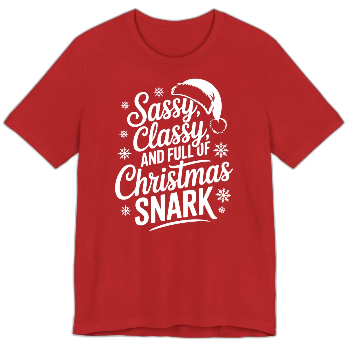 Sassy Classy Christmas Snark Premium T-Shirt in Red