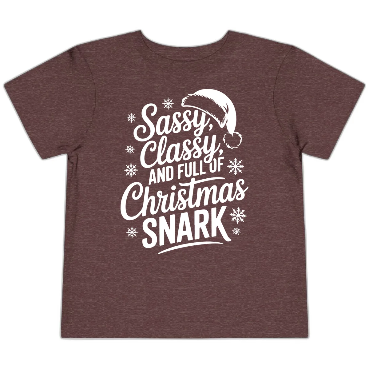 Sassy Classy Christmas Snark Toddler T-Shirt in Heather Maroon