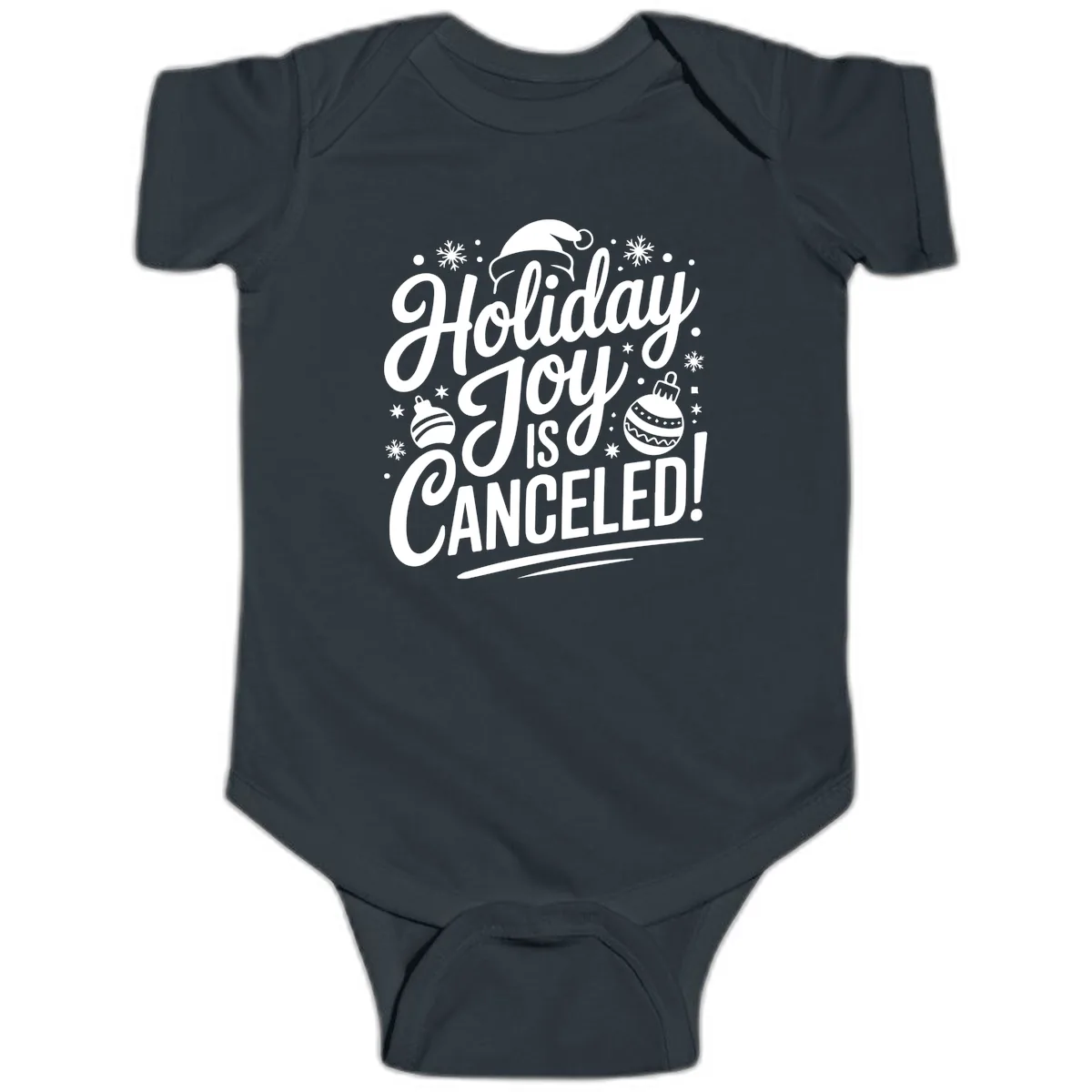 Holiday Joy Is Canceled Baby Onesie in Black