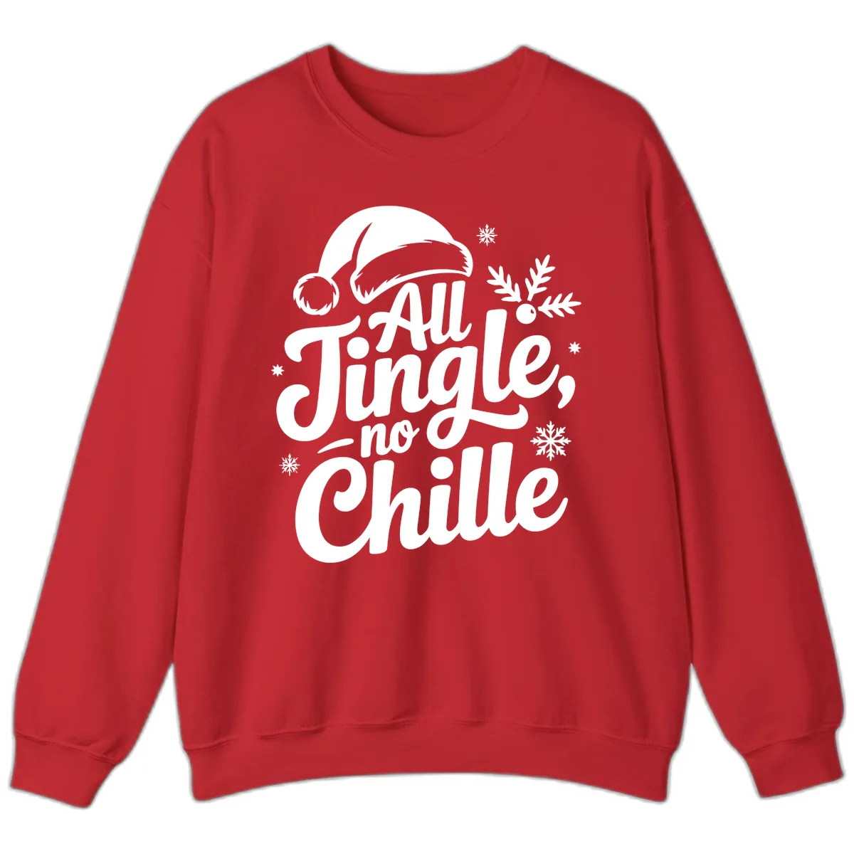 All Jingle No Chille Typography Sweatshirt in Red