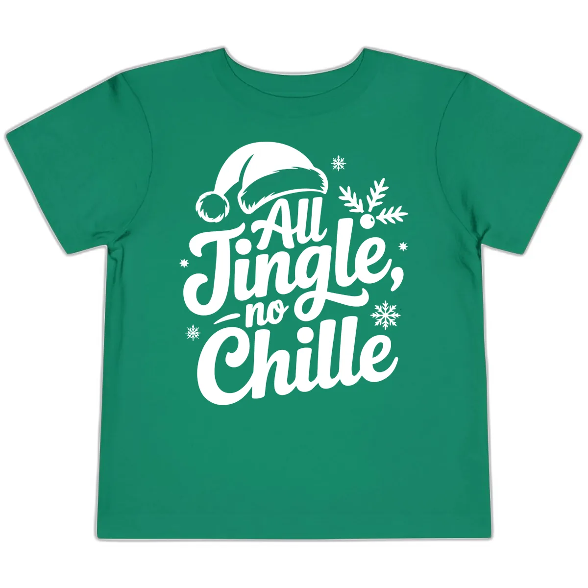 All Jingle No Chille Typography Toddler T-Shirt in Kelly