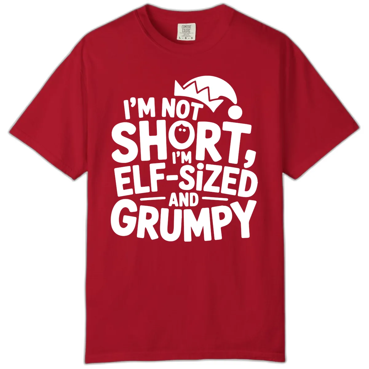 Elf-Sized And Grumpy Comfort Color in Red