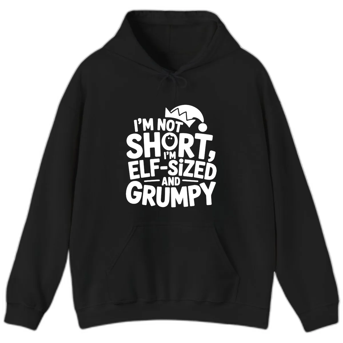 Elf-Sized And Grumpy Hoodie in Black