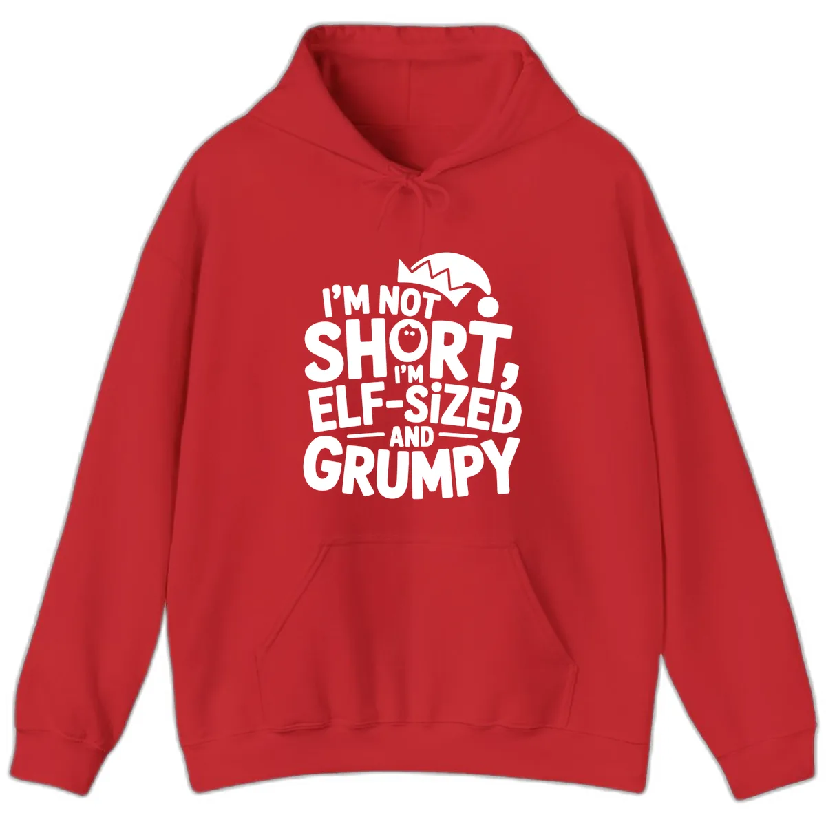 Elf-Sized And Grumpy Hoodie in Red
