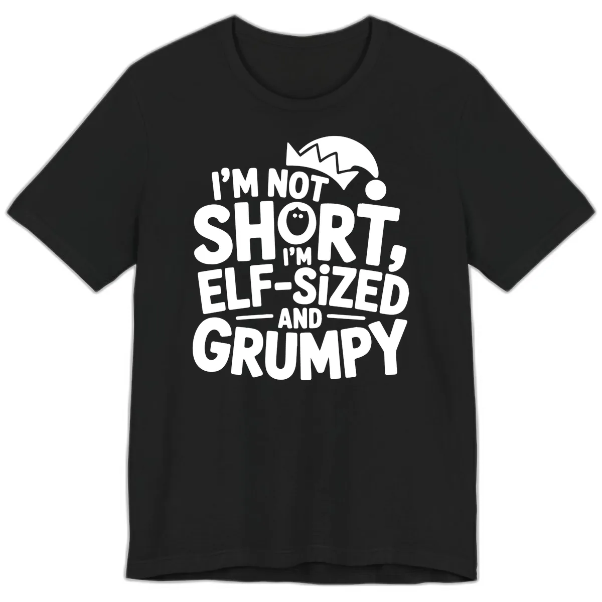 Elf-Sized And Grumpy Premium T-Shirt in Black