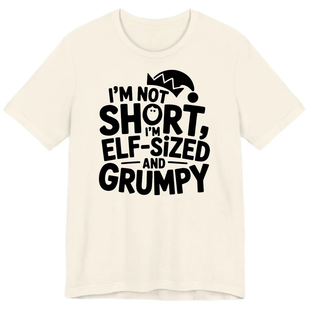 Elf-Sized And Grumpy Premium T-Shirt in Natural