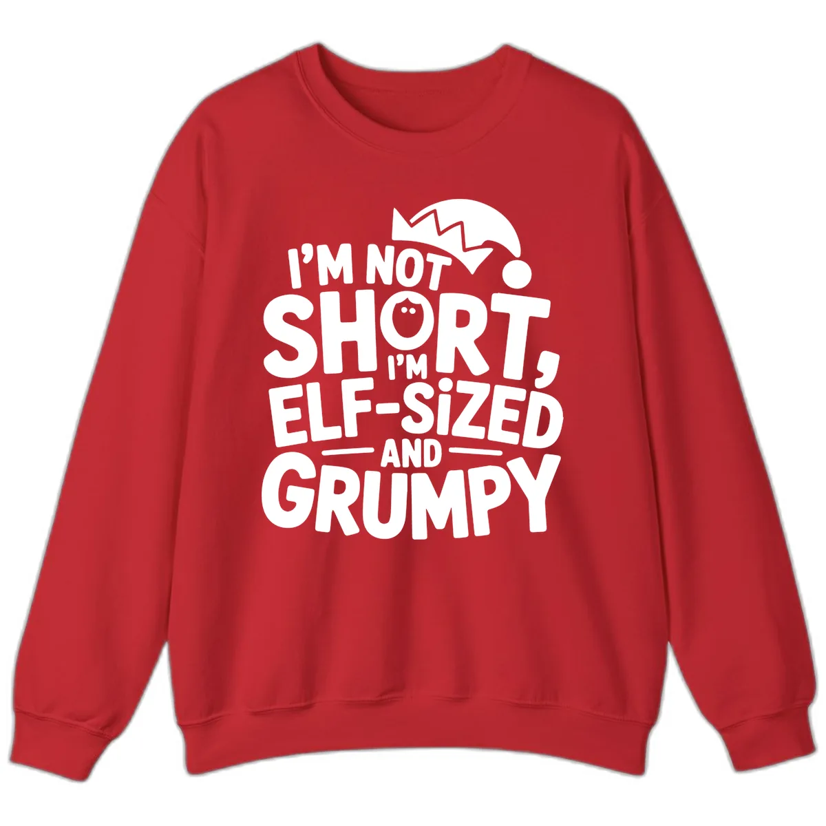 Elf-Sized And Grumpy Sweatshirt in Red