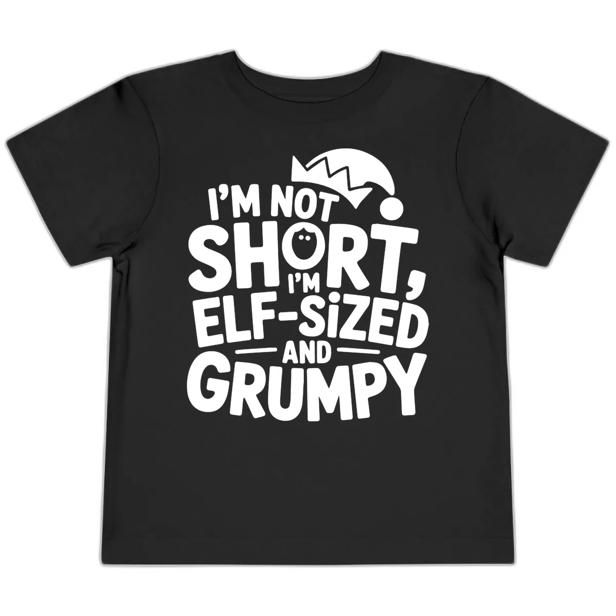 Elf-Sized And Grumpy Toddler T-Shirt in Black