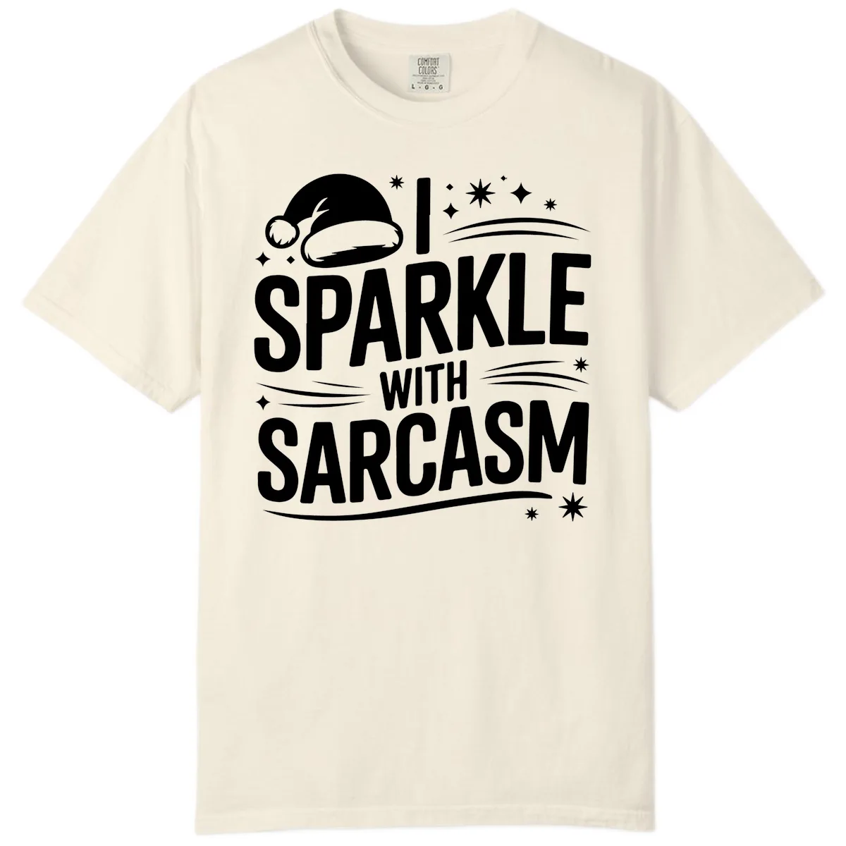 I Sparkle With Sarcasm Christmas Comfort Color in Ivory