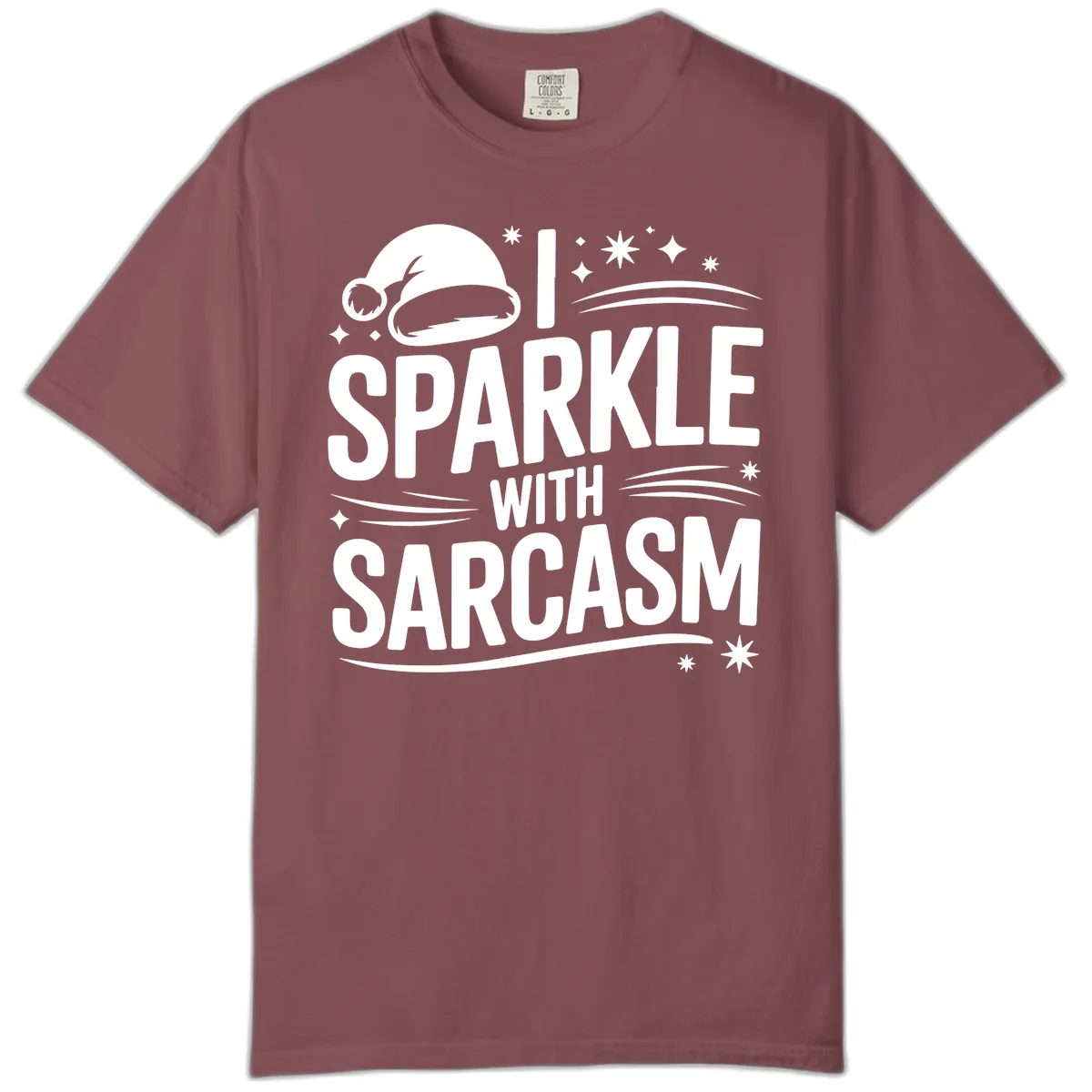 I Sparkle With Sarcasm Christmas Comfort Color in Brick