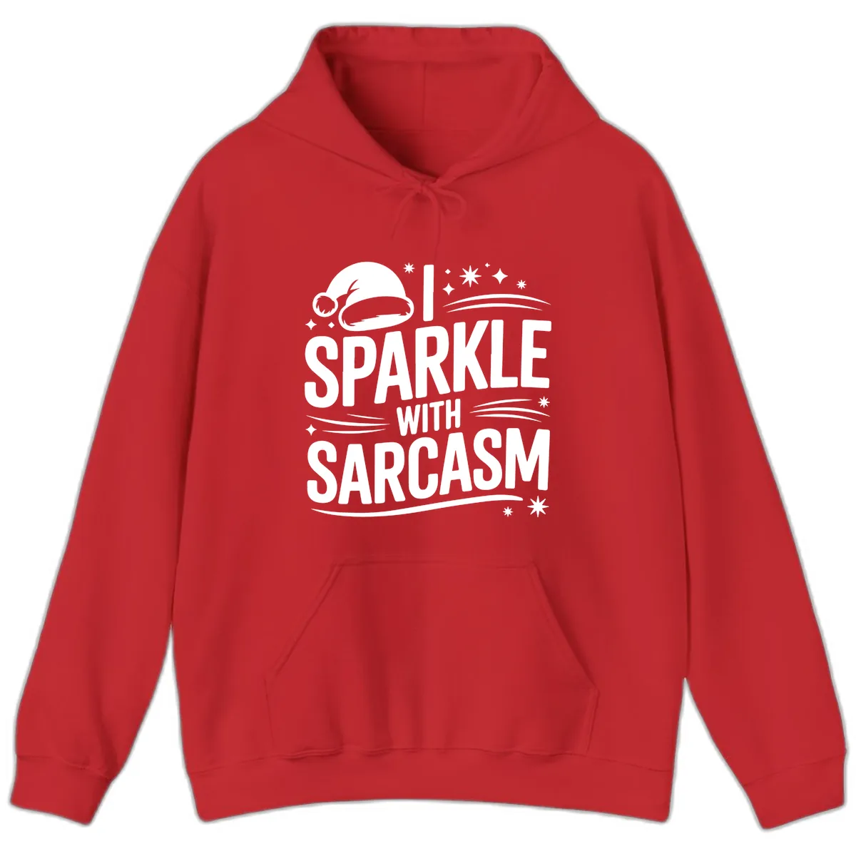 I Sparkle With Sarcasm Christmas Hoodie in Red