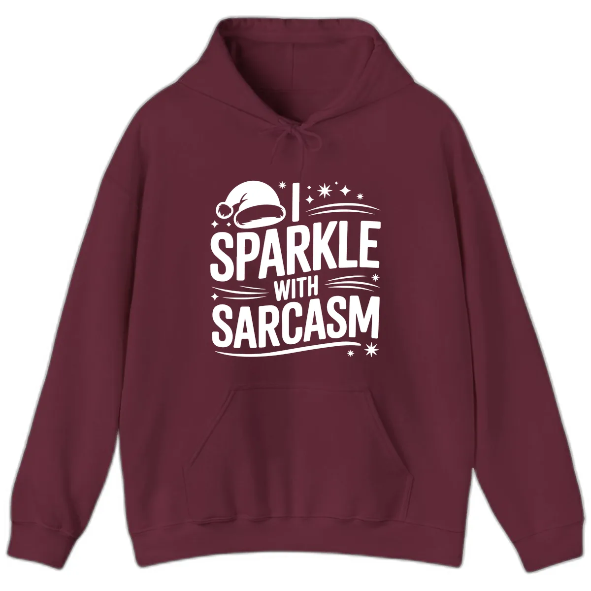 I Sparkle With Sarcasm Christmas Hoodie in Maroon