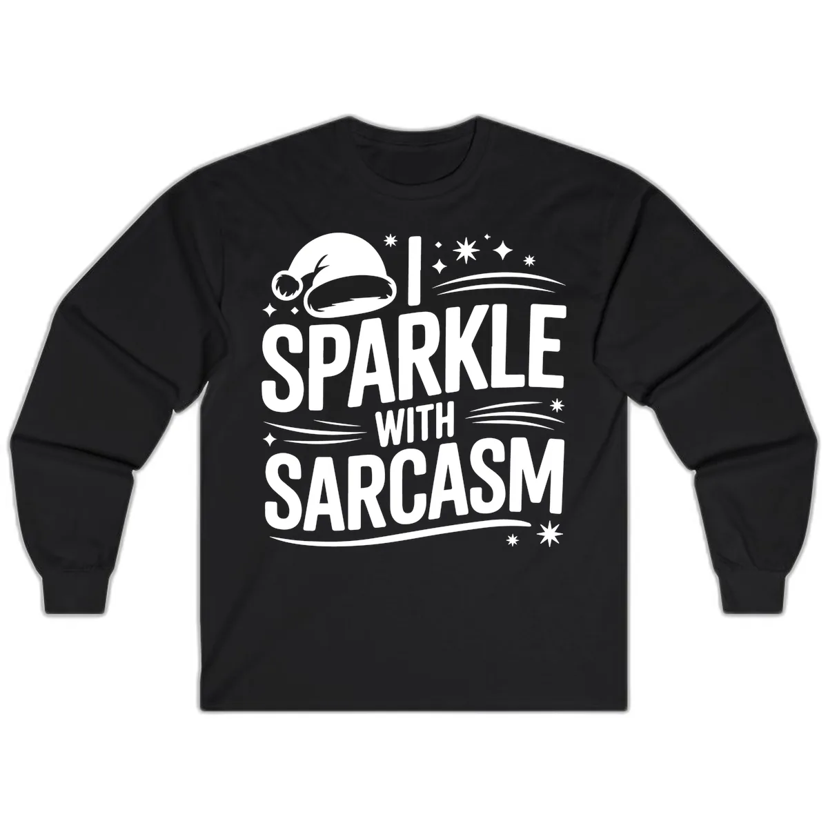 I Sparkle With Sarcasm Christmas Long Sleeve in Black