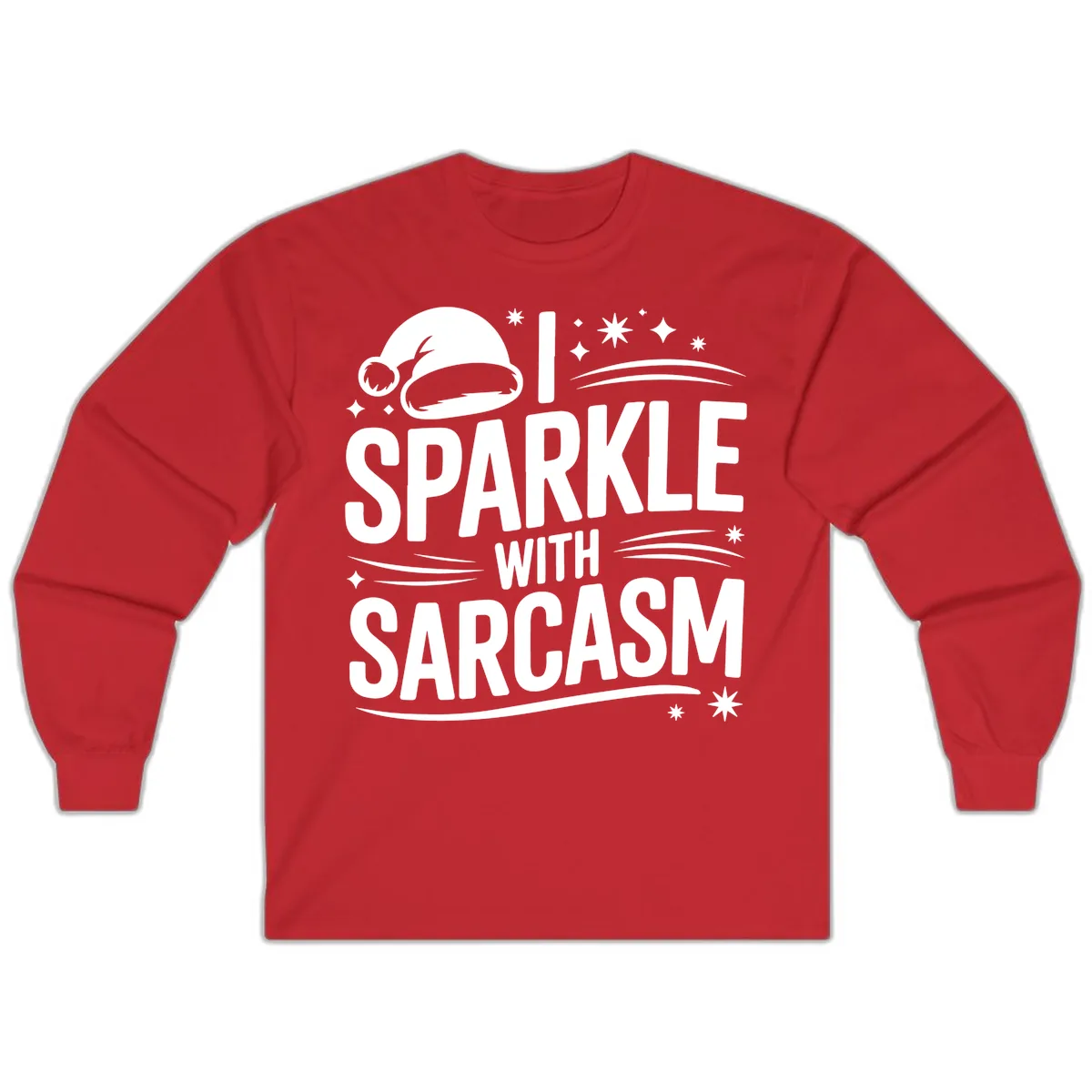 I Sparkle With Sarcasm Christmas Long Sleeve in Red