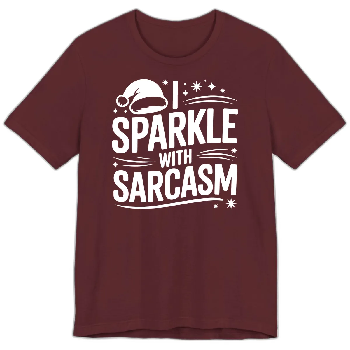 I Sparkle With Sarcasm Christmas Premium T-Shirt in Maroon