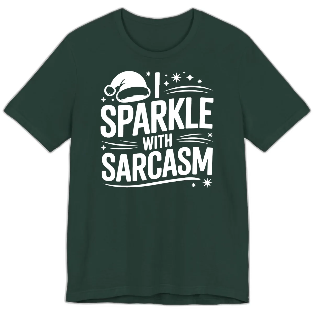 I Sparkle With Sarcasm Christmas Premium T-Shirt in Forest