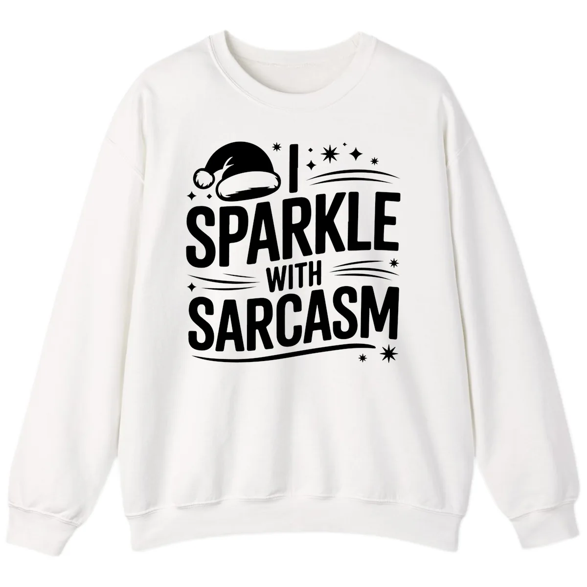 I Sparkle With Sarcasm Christmas Sweatshirt in White