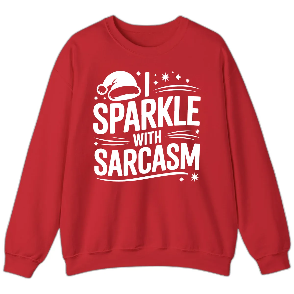 I Sparkle With Sarcasm Christmas Sweatshirt in Red