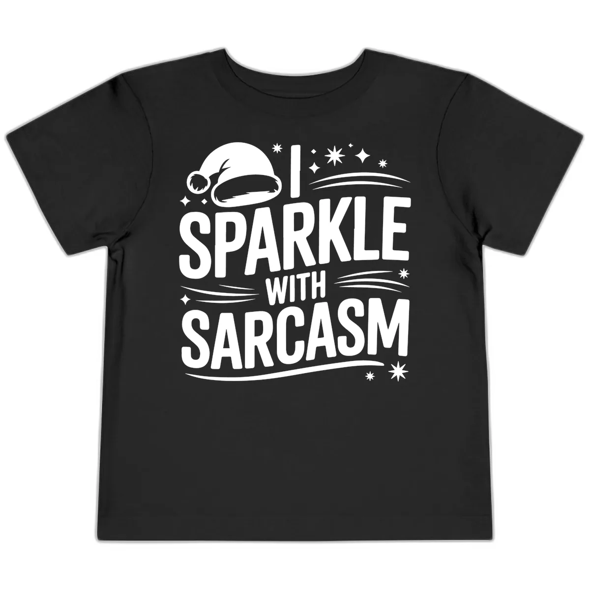 I Sparkle With Sarcasm Christmas Toddler T-Shirt in Black