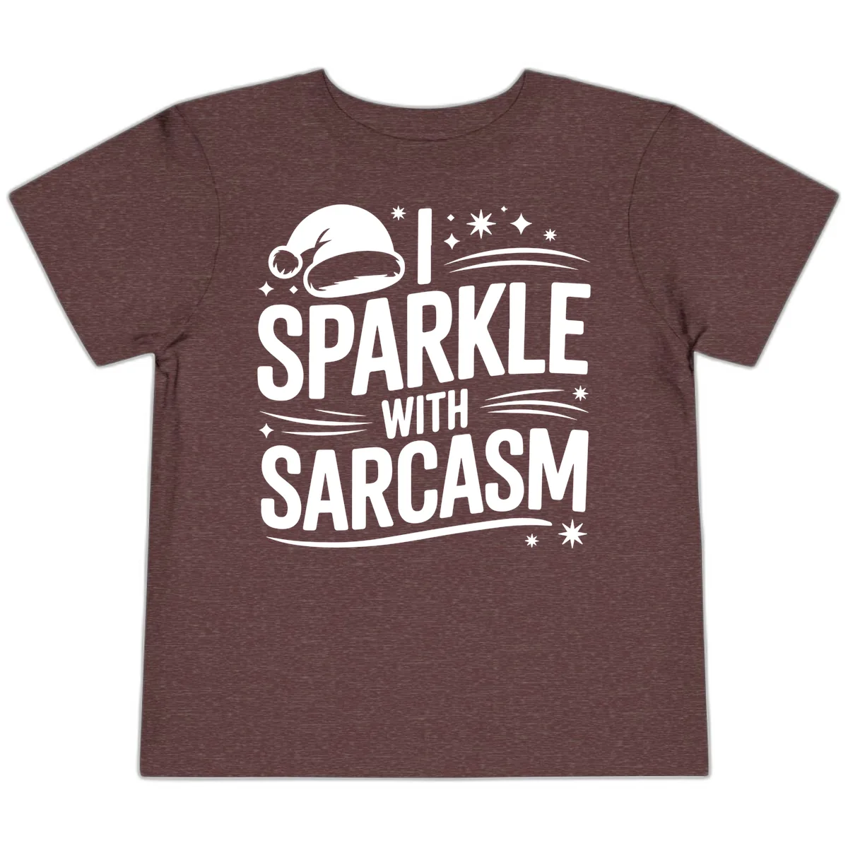 I Sparkle With Sarcasm Christmas Toddler T-Shirt in Heather Maroon