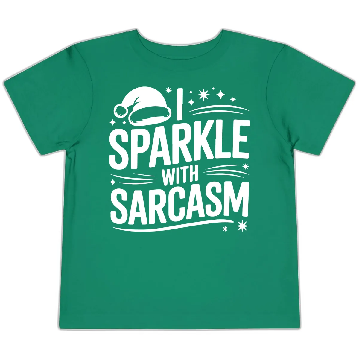 I Sparkle With Sarcasm Christmas Toddler T-Shirt in Kelly